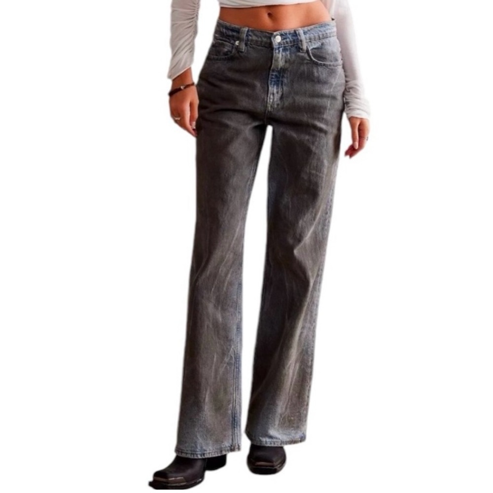 Free People We The Free Tinsley Baggy Women’s Blue High-Rise Jeans Size 33 & 25